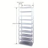 1 Large Capacity 10-Tier Non-Woven Shoe Rack, Space-Saving, Tall & Narrow, Movable for Dust Removal, Stable Structure, Multi-Color