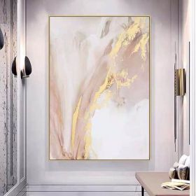 Top Selling Handmade Abstract Oil Painting Wall Art Modern Minimalist Pink Gold Foil Picture Canvas Home Decor For Living Room Bedroom No Frame (size: 90x120cm)