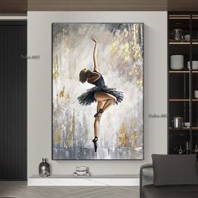Handmade Oil Painting Canvas Wall Art Decoration Portrait Ballet Girl Home Living Room hallway bedroom luxurious decorative painting (size: 50x70cm)