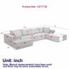 Modern Upholstered Sectional Sofa Couch Set,Modular 132" L Shaped Sectional Living Room Sofa Set With 6 Pillows