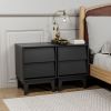 2 Set Nightstands Features Vintage-style and Bevel Design, Made of MDF, Mid Century Modern Nightstand, Night Stand for Bedroom
