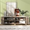 Wooden TV Stand with 8 Open Shelves for TVs up to 65 Inch Flat Screen