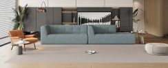 112.2*74" Modular Modular Combination Living Room Sofa Set, Modern Minimalist Sofa, Living Room Upholstered Sofa Bed, Bedroom