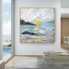 Abstract Golden White Flowers Hand Painted Oil Painting On Canvas Art Wall Pictures Painting For Living Room Home Decor Gift