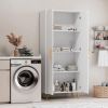 Kitchen Pantry Storage Cabinet 68.8" H, with 2 Door, 4 Adjustable Shelves, Freestanding Wooden Cupboard for Dining Room Living Room, Laundry, White