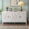 Retro Sideboard door with Circular Groove Design Round Metal Door Handle for Entrance,Dinning Room,Living Room