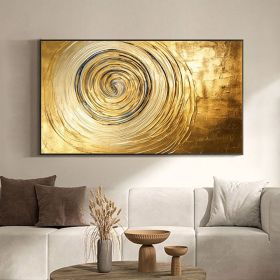 Hand Painted Oil Painting Original Gold Texture Oil Painting on Canvas Large Wall Art Abstract Minimalist Painting Golden Decor Custom Painting Living (Style: 1.0, size: 40x80cm)