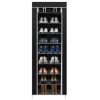 1 Large Capacity 10-Tier Non-Woven Shoe Rack, Space-Saving, Tall & Narrow, Movable for Dust Removal, Stable Structure, Multi-Color