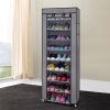 1 Large Capacity 10-Tier Non-Woven Shoe Rack, Space-Saving, Tall & Narrow, Movable for Dust Removal, Stable Structure, Multi-Color