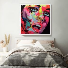 Handmade Face Oil Painting On Canvas Wall Art Decoration Modern Abstract Figure Pictures Home Decor Living Room hallway bedroom luxurious decorative p (size: 60x60cm)