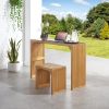 Pine Dining Bench and Table, Indoor Wood Bench for Entryway,Living Room,Kitchen and Bedroom Table and Bench Set (Nature
