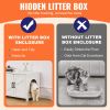 Cat Litter Box Enclosure for 2 Cats, Litter Box Furniture Hidden with Double Rooms, Wooden Cat Box Cabinet Fit Most of Litter Box