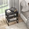 Nightstand with Flip up Door Storage Shelf
