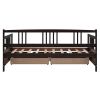Twin Size Daybed Wood Bed with Two Drawers