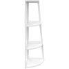 Corner Shelf, 4 Tier Bamboo Corner Bookshelf, 47.2 Inch Tall Bookcase, Open Ladder Book Case, Modern Bookshelf Stand in Living Room, Bedroom, Office