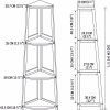 Corner Shelf, 4 Tier Bamboo Corner Bookshelf, 47.2 Inch Tall Bookcase, Open Ladder Book Case, Modern Bookshelf Stand in Living Room, Bedroom, Office