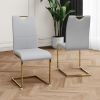 Modern Dining Chairs with Faux Leather Padded Seat Dining Living Room Chairs Upholstered Chair with gold Metal Legs Design for Kitchen, Living