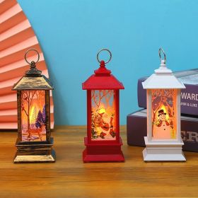 1pc Christmas Lantern Decoration; Vintage Style Hanging Electric Candle Oil Lamp; Christmas Ornaments For Tables & Desks; Holiday Home Decor (Color: Golden Old Man Small Flame Lamp)