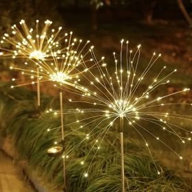 120 LED Solar Fireworks Lights, Starburst Fairy Lights with 8 Lighting Modes, IP4X, Solar Powered Pathway Lights for Patio, Yard, Christmas Holiday De (Option: Warm Color)