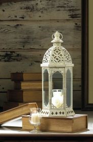 Graceful Distressed Lantern (Color: White, size: small)