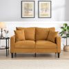 57 " High Resilience Loveseat Sofa, Wooden Frame 2 Seat Sofa, Comfy , Small Space Saving Modern Upholstered Sofa