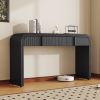 Unique Modern Rounded Silhouette and Smooth Surface Console Table with 2 Drawers for Living Room and Entryway