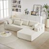 Modern Chenille Upholstered Sectional Sofa Couch Set,Modular 108" L Shaped Sectional Living Room Sofa Set With 6 Pillows