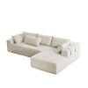 Modern Chenille Upholstered Sectional Sofa Couch Set,Modular 108" L Shaped Sectional Living Room Sofa Set With 6 Pillows