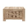 31.5 in. Black Oak Square Wood Coffee Table