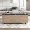 Modern Lift Top Coffee Table Multifunctional Table with Drawers & Shelves
