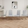 Modern Dining Chairs with Faux Leather Padded Seat Dining Living Room Chairs Upholstered Chair with Chrome Metal Legs Design for Kitchen, Living