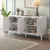 Retro Sideboard door with Circular Groove Design Round Metal Door Handle for Entrance,Dinning Room,Living Room