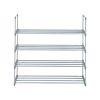 2 Set 4 Tiers Shoe Rack Shoe Tower Shelf Storage Organizer For Bedroom, Entryway, Hallway, and Closet Gray Color