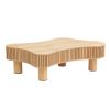 42.52 Inch Modern Wooden Handcraft Drum Coffee Table Irregular Shaped Coffee Table for Living Room,Small Coffee Table with Sturdy Pedestal