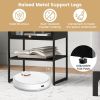 Nightstand with Flip up Door Storage Shelf