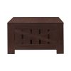 31.5 in. Black Oak Square Wood Coffee Table