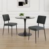 Modern grey simple velvet dining chair fabric upholstered chair Family bedroom stool back dressing, black round table set