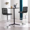 Set of 2 Modern Adjustable Height Barstools with PU Leather Swivel Seat