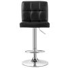 Set of 2 Modern Adjustable Height Barstools with PU Leather Swivel Seat