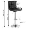 Set of 2 Modern Adjustable Height Barstools with PU Leather Swivel Seat