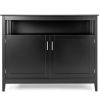 Wood 2-Door Dining Buffet Sideboard Cabinet with Open Storage Shelf