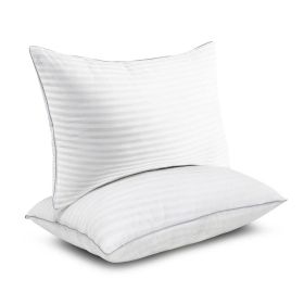 Set of 2 Machine Washable Down Alternative Bed Pillow with Cotton Cover (size: King)