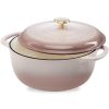 6 Quart Large Enamel Cast-Iron Dutch Oven Kitchen Cookware