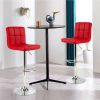 Set of 2 Modern Adjustable Height Barstools w/ Comfortable  PU Leather Seat