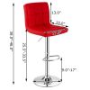 Set of 2 Modern Adjustable Height Barstools w/ Comfortable  PU Leather Seat