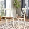 Set of 2 Solid Wood Mission Style Armless Dining Chair with Seat