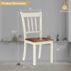 Set of 2 Solid Wood Mission Style Armless Dining Chair with Seat